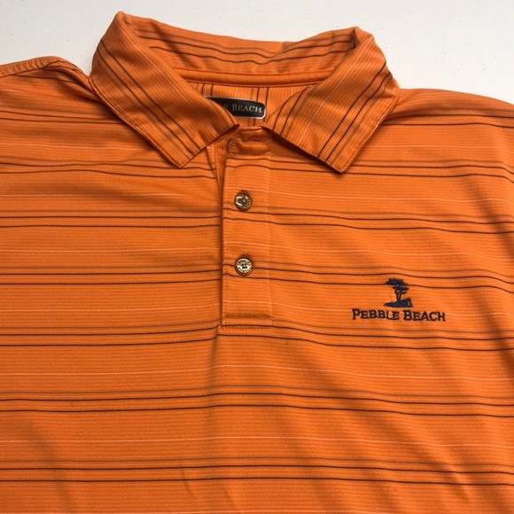 Pebble Beach Other - PEBBLE BEACH GOLF Mens Orange Large Polo Shirt